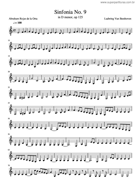 Partitura da música Sinfonia No. 9 v.2
