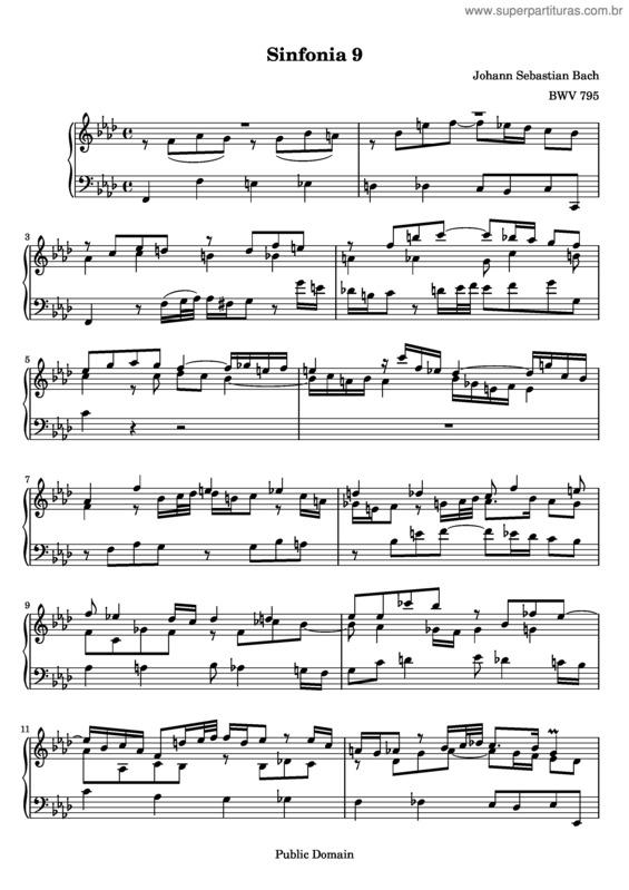 Partitura da música Sinfonia No. 9