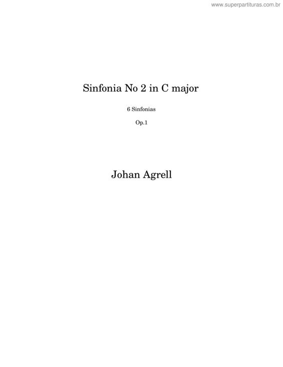 Partitura da música Sinfonia No 6 In F Major – Johan Agrell v.2