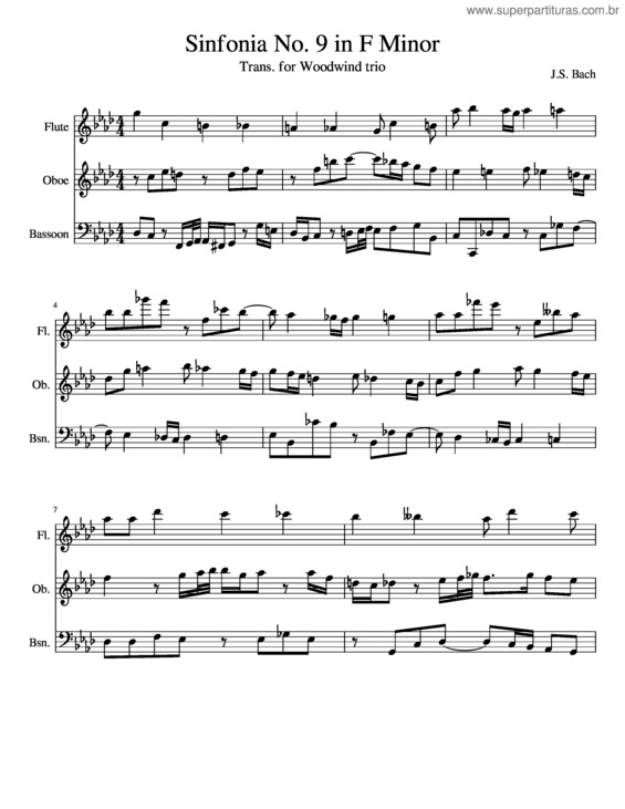 Partitura da música Sinfonia No9 In F Minor