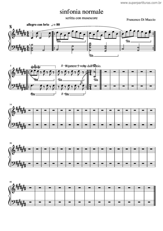 Partitura da música Sinfonia Normale