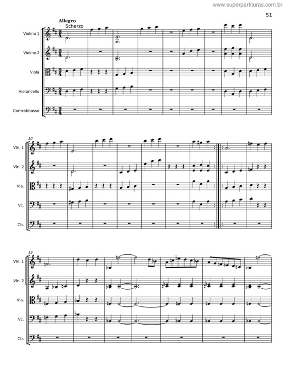 Partitura da música Sinfonia Nr. 2 v.2