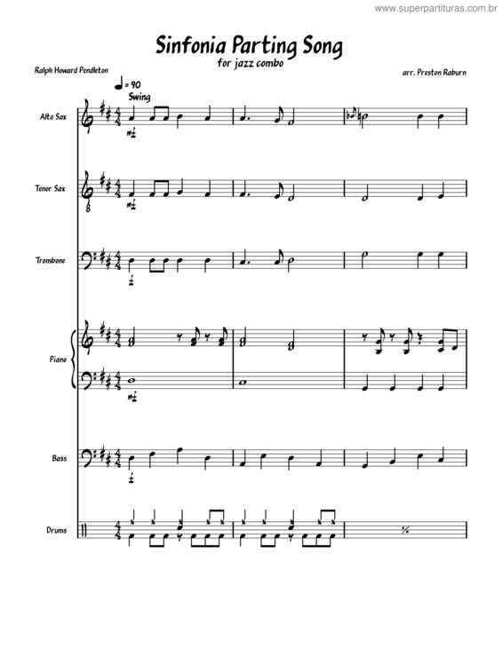 Partitura da música Sinfonia Parting Song