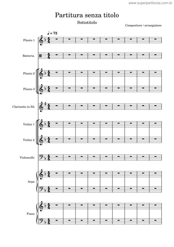 Partitura da música Sinfonia Per Un Addio Reverberi