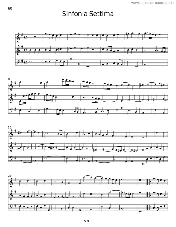 Partitura da música Sinfonia Settima