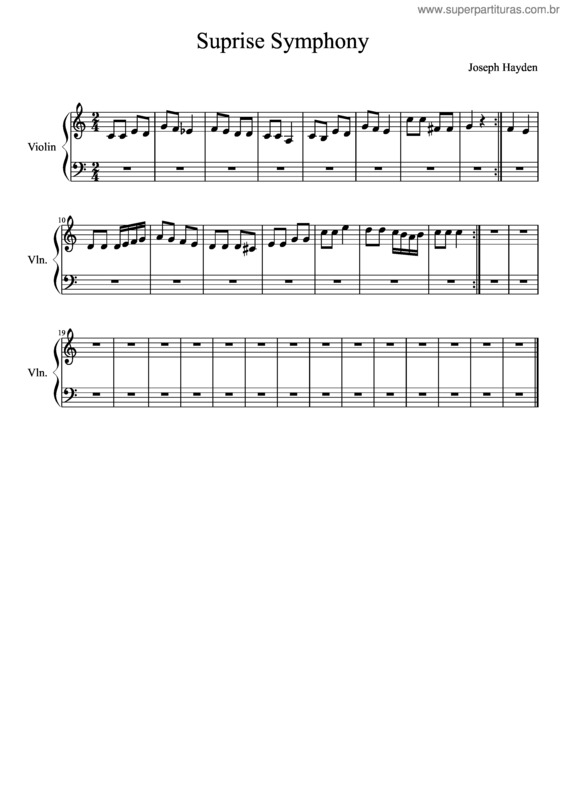 Partitura da música Sinfonía Sorpresa 2º Movimiento v.2