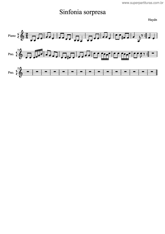 Partitura da música Sinfonía Sorpresa Haydn v.3