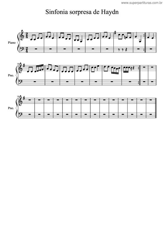 Partitura da música Sinfonía Sorpresa Haydn v.4