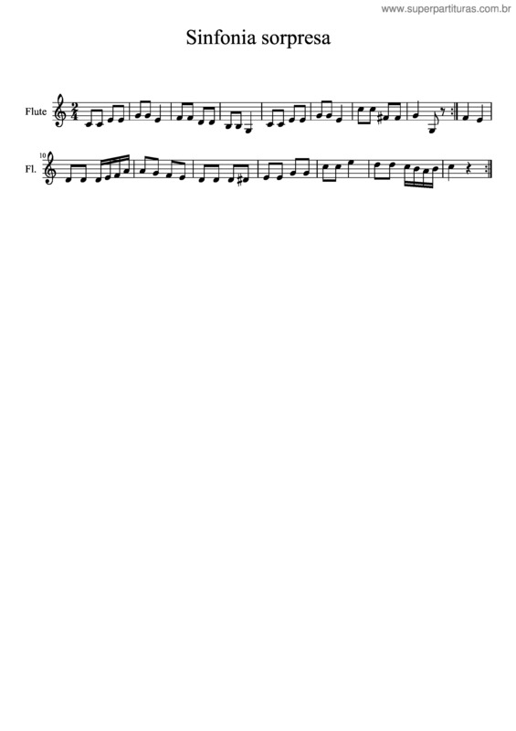 Partitura da música Sinfonía Sorpresa v.12
