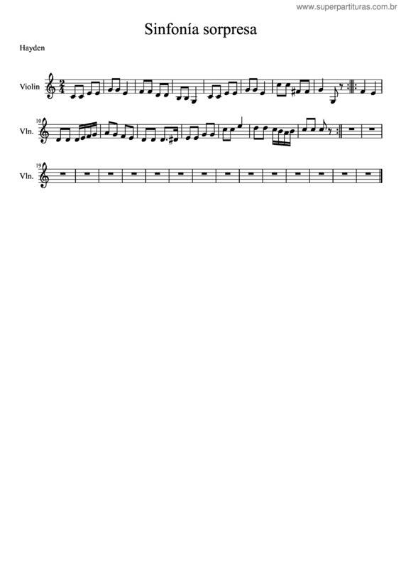 Partitura da música Sinfonía Sorpresa v.5