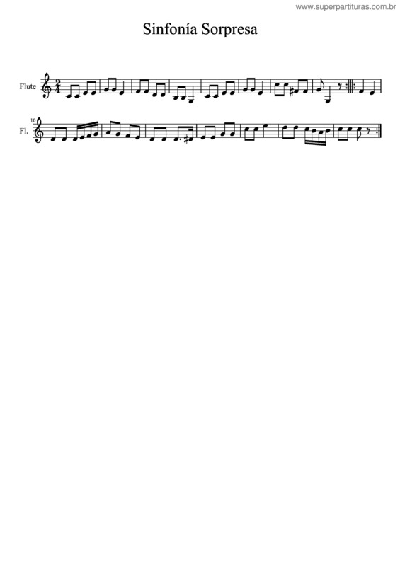 Partitura da música Sinfonía Sorpresa v.7