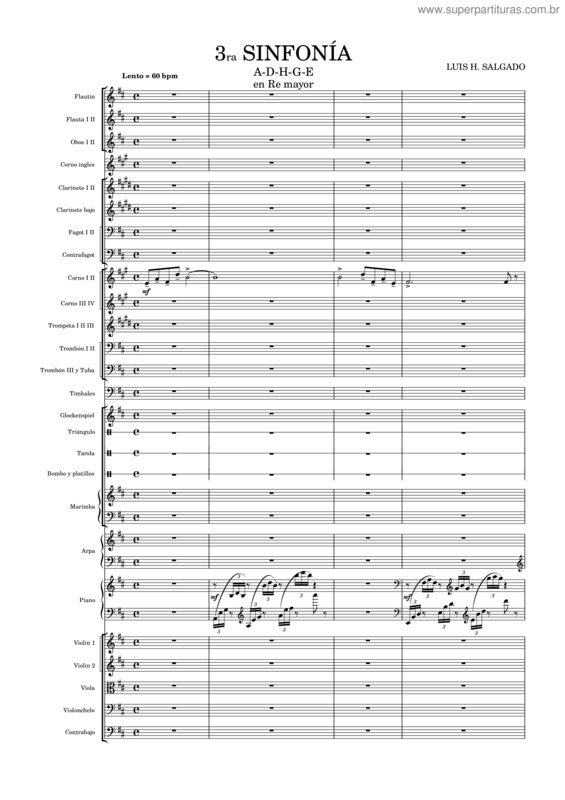 Partitura da música Sinfonia Tercera De Salgado V2