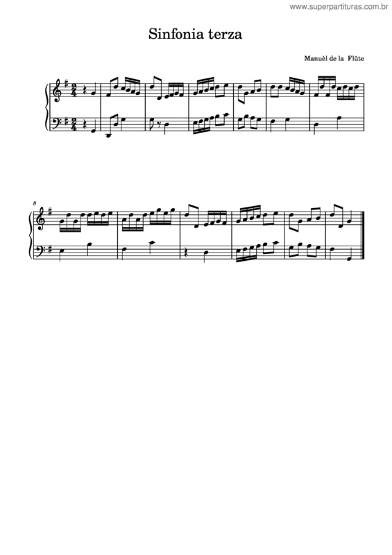 Partitura da música Sinfonia Terza