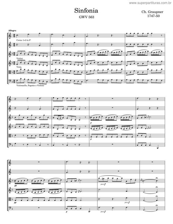 Partitura da música Sinfonia v.12