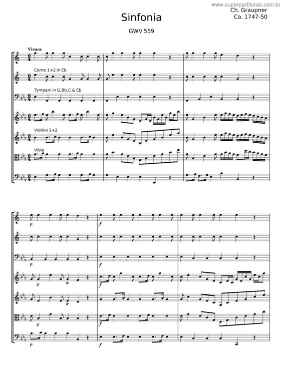 Partitura da música Sinfonia v.15