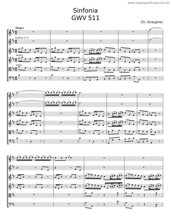 Partitura da música Sinfonia v.16