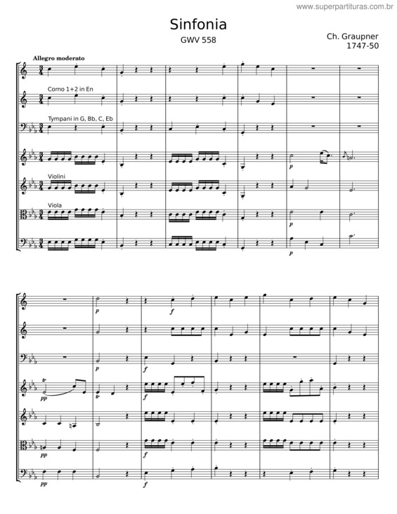 Partitura da música Sinfonia v.17