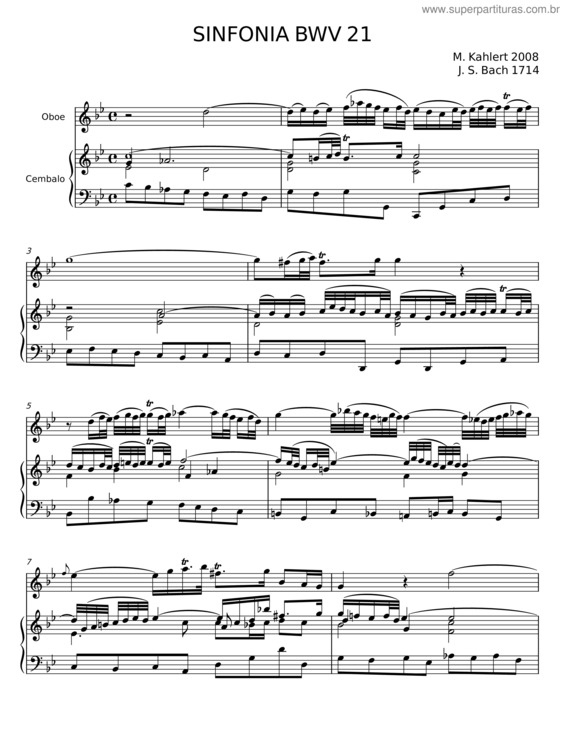 Partitura da música Sinfonia v.18