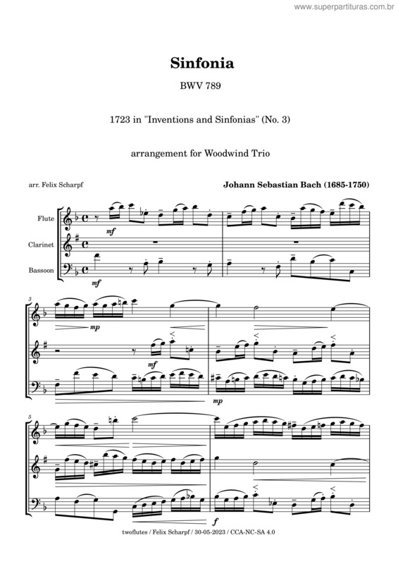Partitura da música Sinfonia v.2