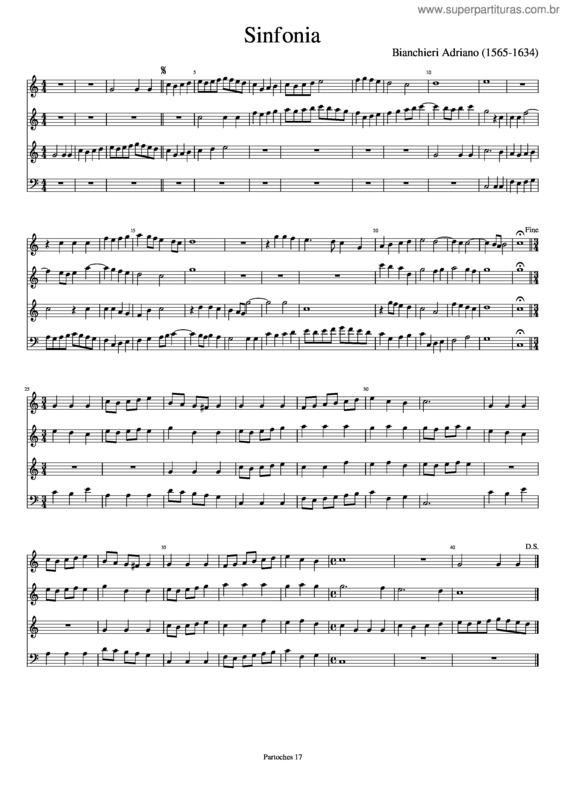 Partitura da música Sinfonia v.8