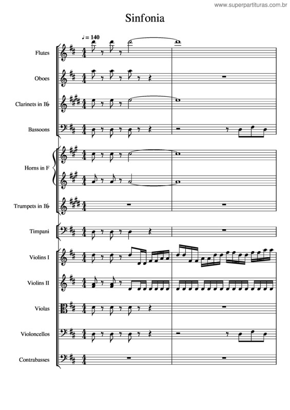 Partitura da música Sinfonia v.9