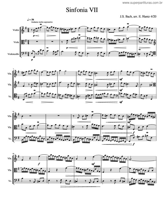 Partitura da música Sinfonia Vii