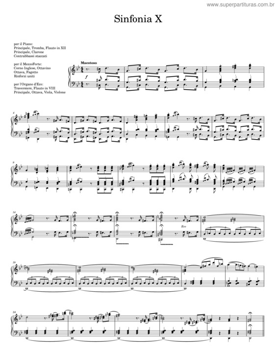 Partitura da música Sinfonia X v.2