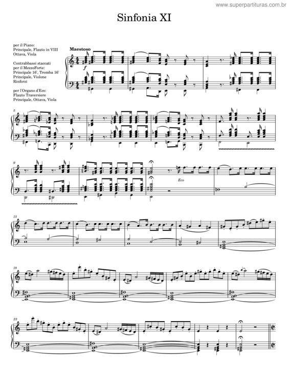 Partitura da música Sinfonia Xi v.2