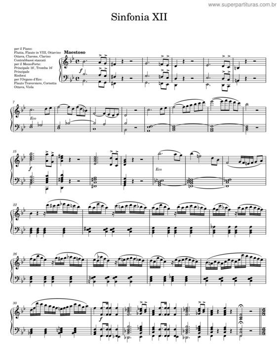 Partitura da música Sinfonia Xii