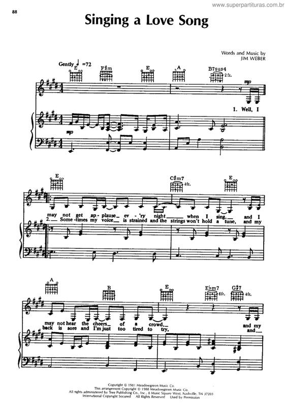 Partitura da música Sing a love Song