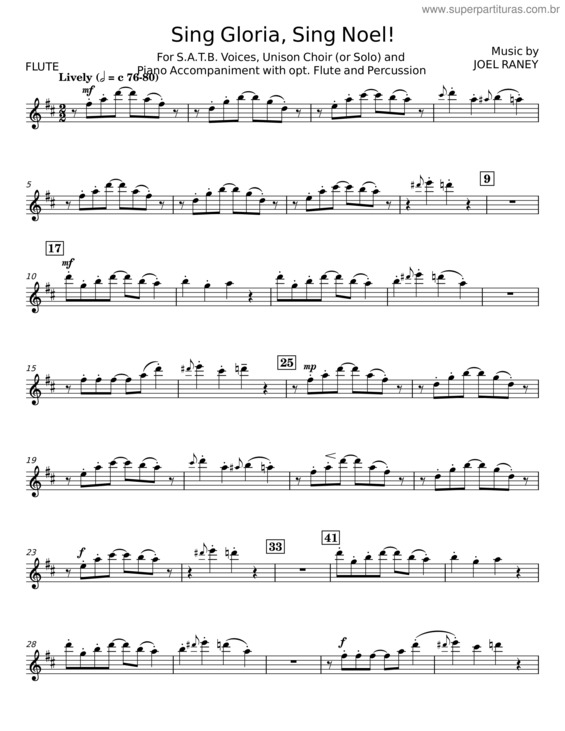 Partitura da música Sing Gloria, Sing Noel – Joel Raney v.3