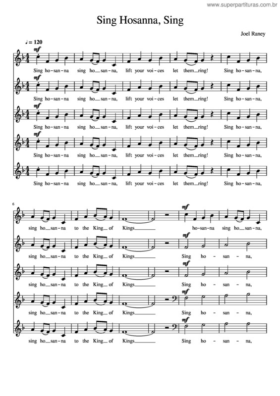 Partitura da música Sing Hosanna Sing 1751