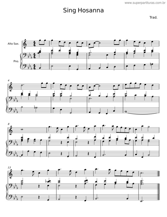 Partitura da música Sing Hosanna v.3