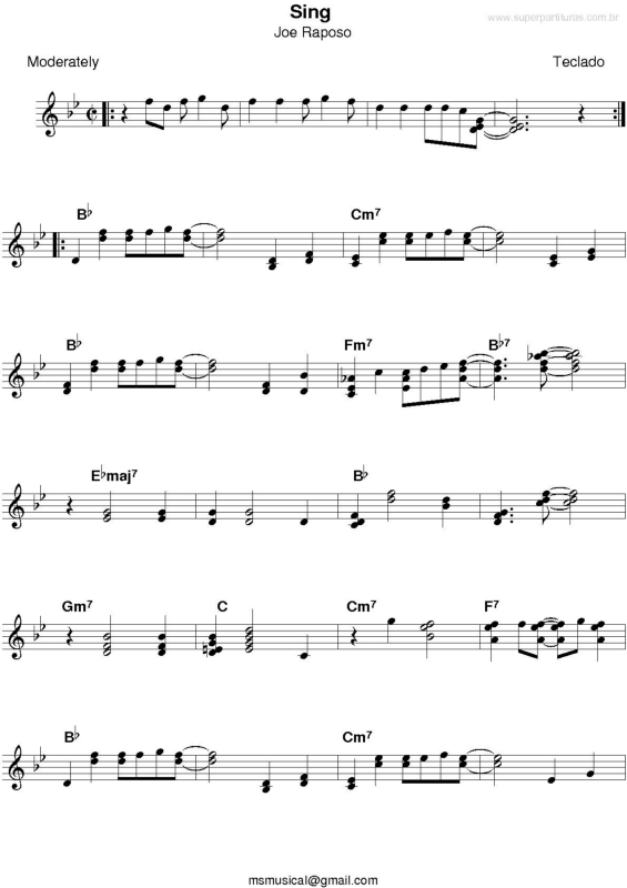 Partitura da música Sing v.2