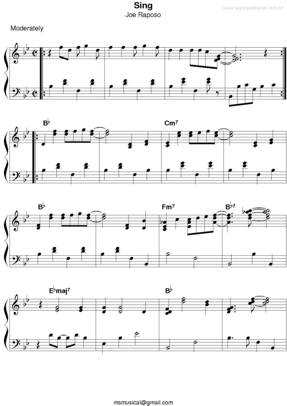 Partitura da música Sing