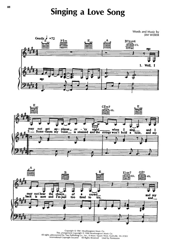 Partitura da música Singing A Love Song