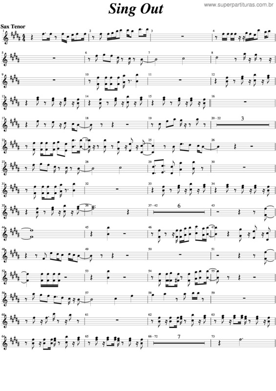 Partitura da música Singout