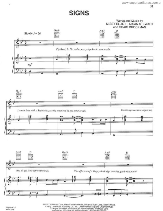 Partitura da música Sings v.2