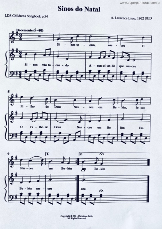 Partitura da música Sinos Do Natal