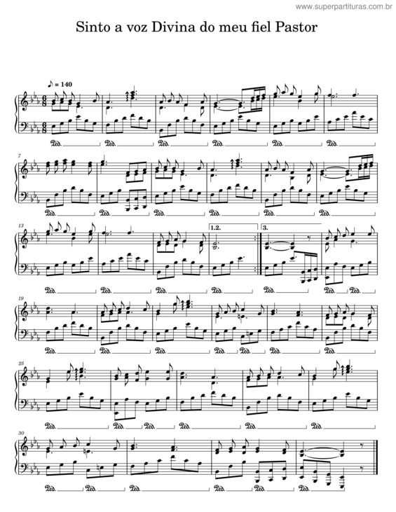 Partitura da música Sinto A Voz Divina Do Meu Fiel Pastor
