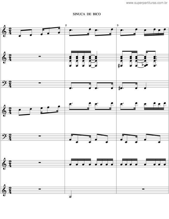 Partitura da música Sinuca De Bico