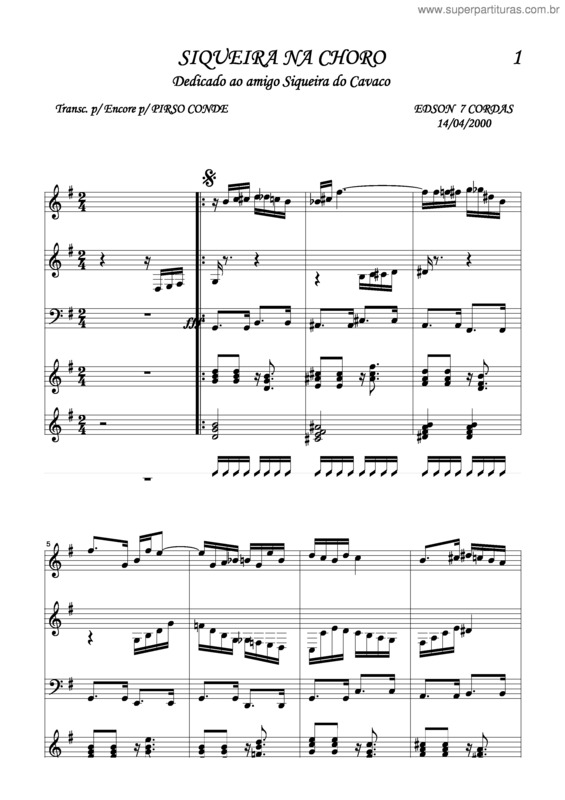Partitura da música Siqueira No Choro v.2