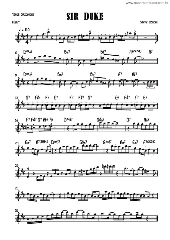 Partitura da música Sir Duke v.3