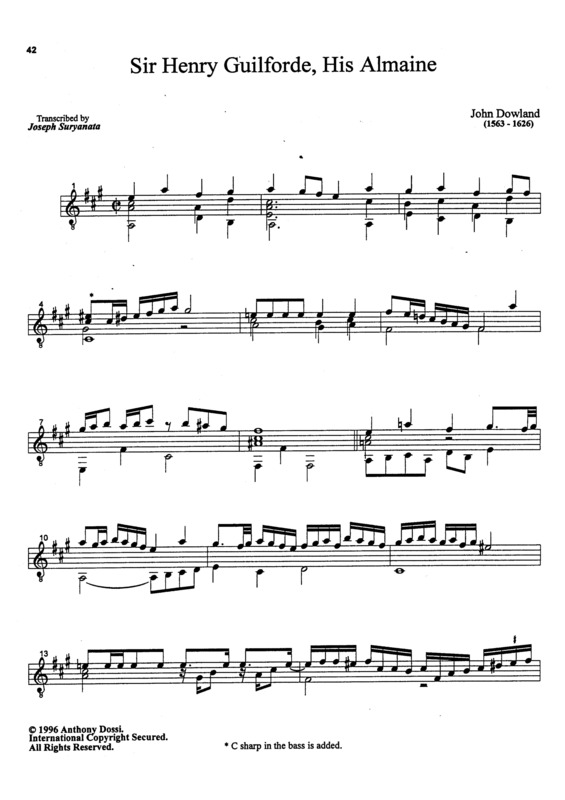 Partitura da música Sir Henry Guilforde His Almaine