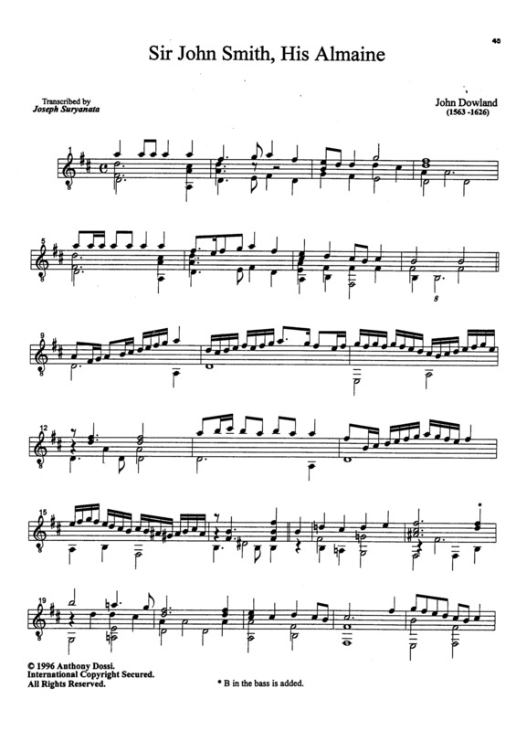 Partitura da música Sir John Smith His Almaine