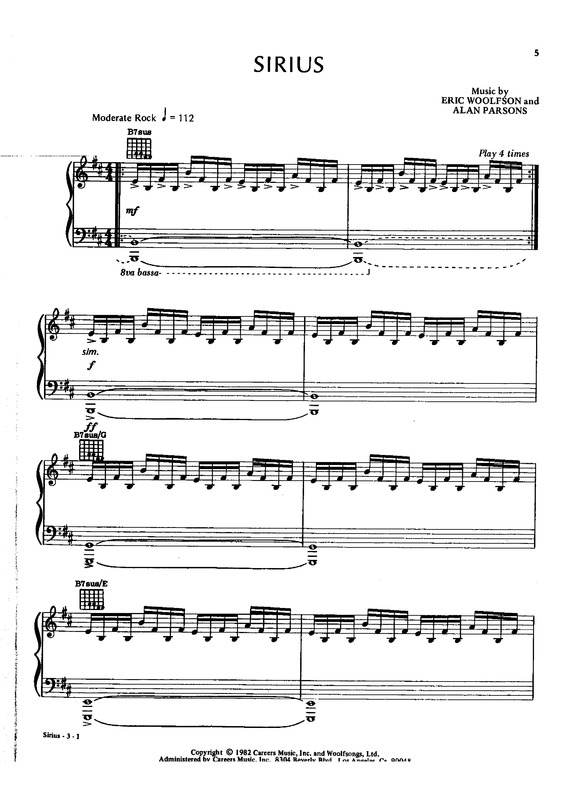 Partitura da música Sirius v.3