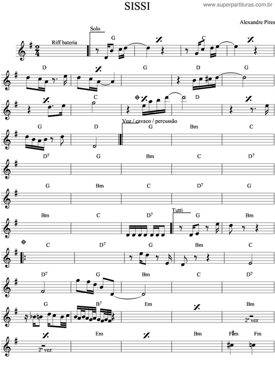 Partitura da música Sissi