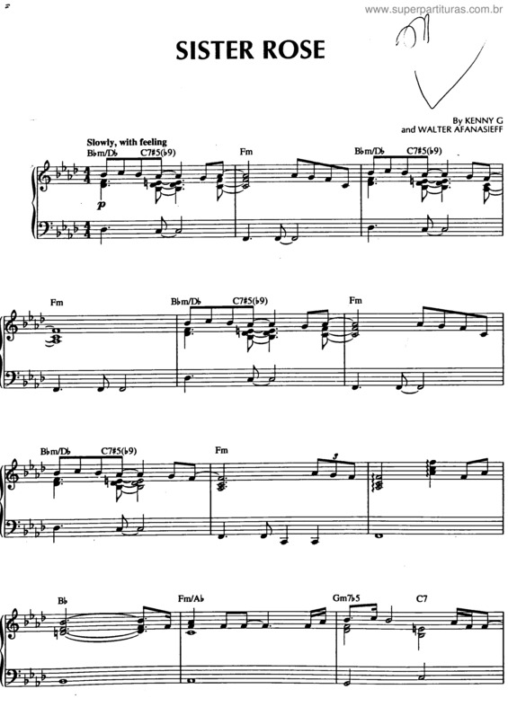 Partitura da música Sister Rose v.2