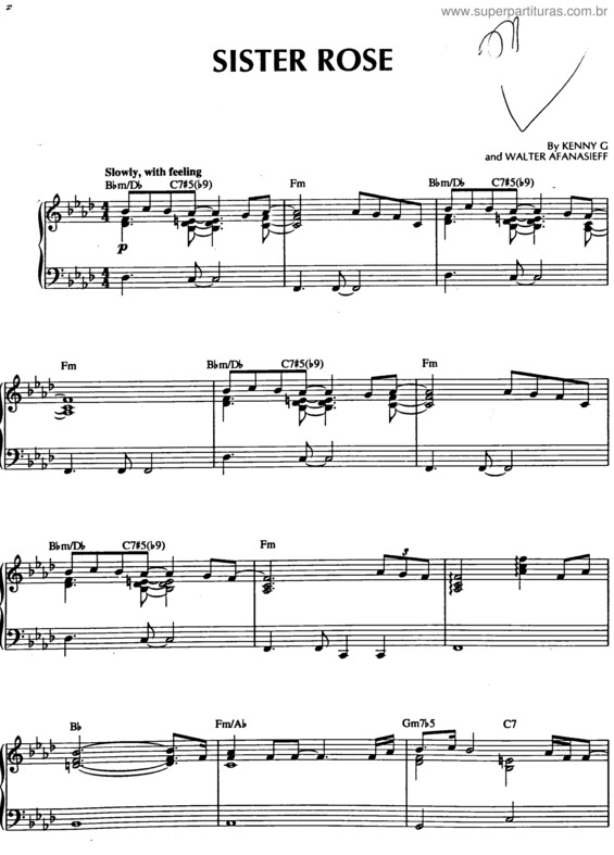 Partitura da música Sister Rose v.2