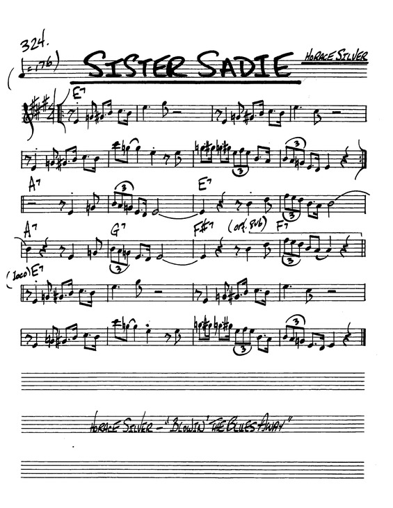 Partitura da música Sister Sadie